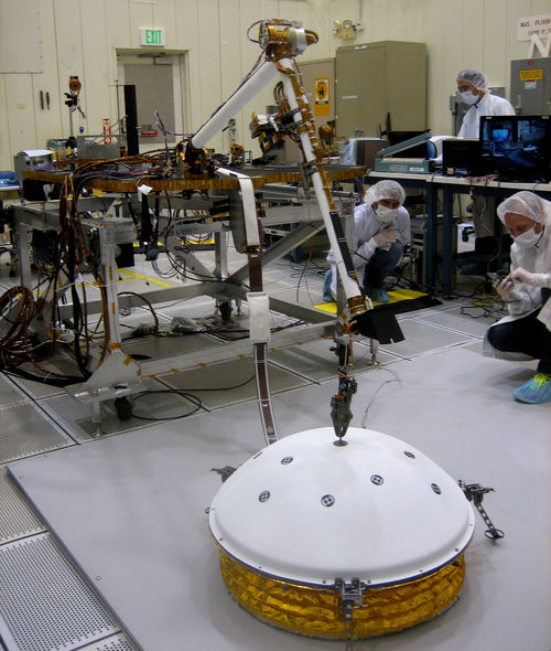 Testing for Instrument Deployment by InSight's Robotic Arm