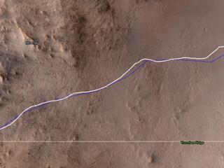 This map shows the location of NASAs Perseverance Mars rover as of Dec. 10, 2024, in which it reached Lookout Hill at the top of Jezero Craters rim.